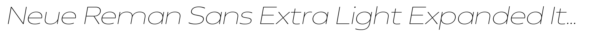 Neue Reman Sans Extra Light Expanded Italic image